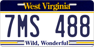 WV license plate 7MS488