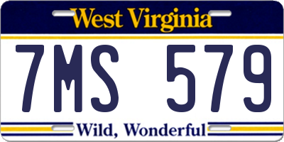 WV license plate 7MS579