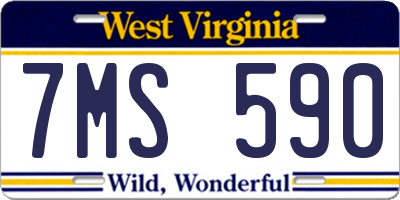 WV license plate 7MS590