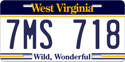 WV license plate 7MS718
