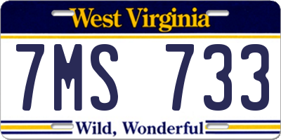 WV license plate 7MS733