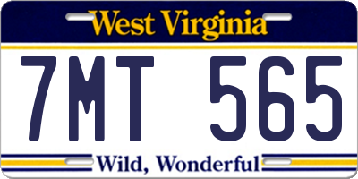 WV license plate 7MT565
