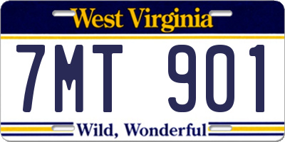 WV license plate 7MT901