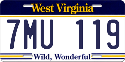 WV license plate 7MU119