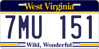 WV license plate 7MU151