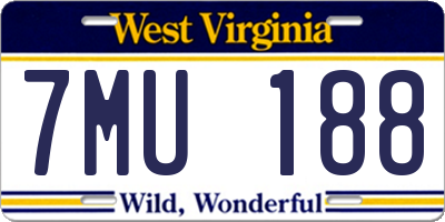 WV license plate 7MU188