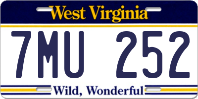 WV license plate 7MU252