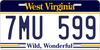 WV license plate 7MU599