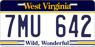 WV license plate 7MU642