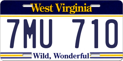 WV license plate 7MU710