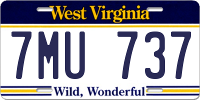 WV license plate 7MU737