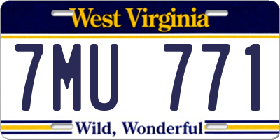 WV license plate 7MU771