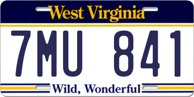 WV license plate 7MU841