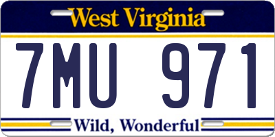 WV license plate 7MU971