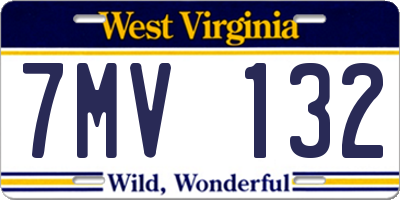 WV license plate 7MV132