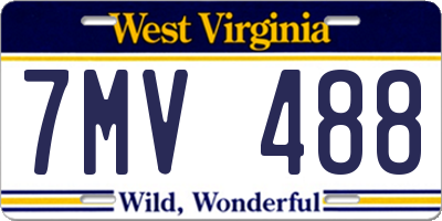 WV license plate 7MV488