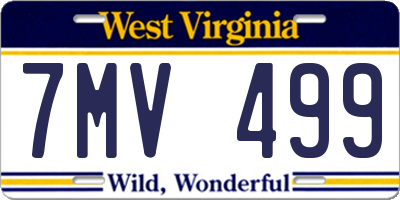 WV license plate 7MV499