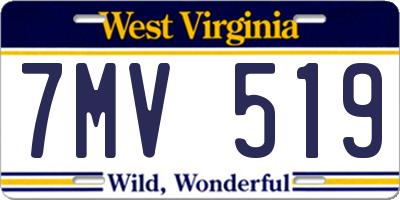 WV license plate 7MV519