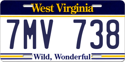 WV license plate 7MV738