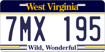WV license plate 7MX195