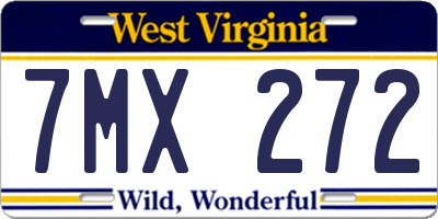 WV license plate 7MX272