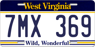 WV license plate 7MX369