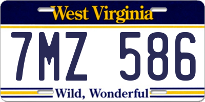 WV license plate 7MZ586