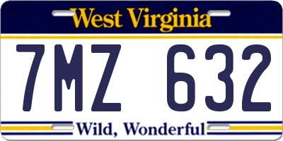 WV license plate 7MZ632