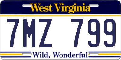 WV license plate 7MZ799