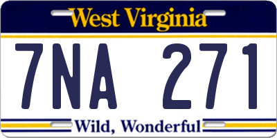 WV license plate 7NA271