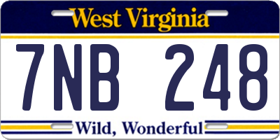 WV license plate 7NB248