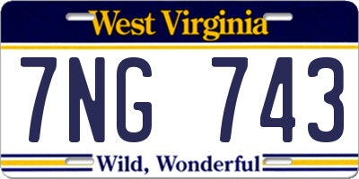WV license plate 7NG743