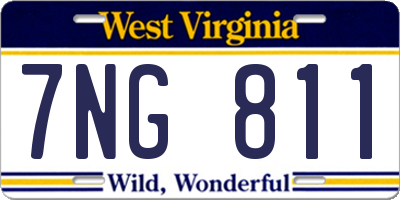 WV license plate 7NG811