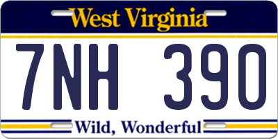 WV license plate 7NH390