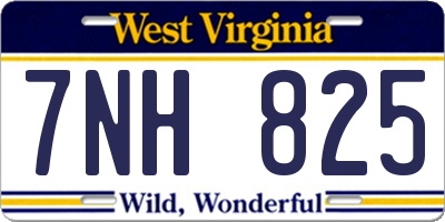 WV license plate 7NH825