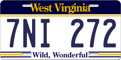 WV license plate 7NI272