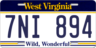 WV license plate 7NI894