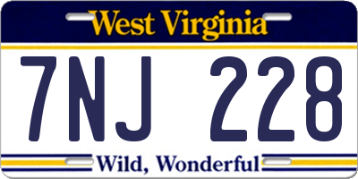 WV license plate 7NJ228