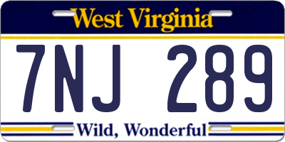 WV license plate 7NJ289