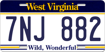 WV license plate 7NJ882