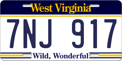 WV license plate 7NJ917
