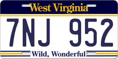 WV license plate 7NJ952