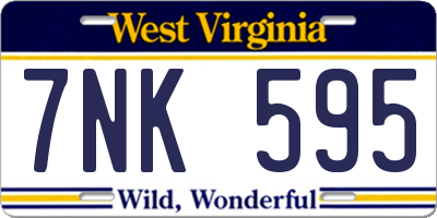 WV license plate 7NK595