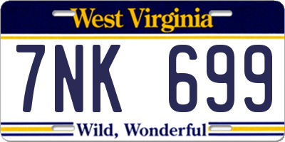 WV license plate 7NK699