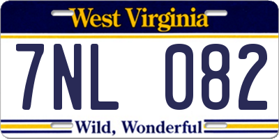 WV license plate 7NL082
