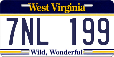 WV license plate 7NL199