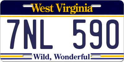 WV license plate 7NL590