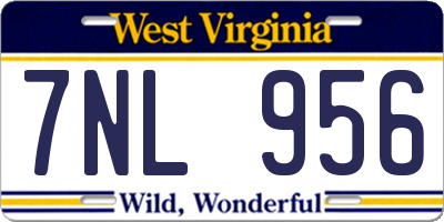 WV license plate 7NL956