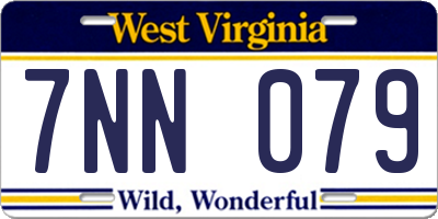 WV license plate 7NN079