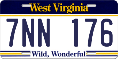 WV license plate 7NN176